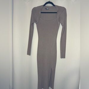 Mauve Long Sleeve Sweater Dress